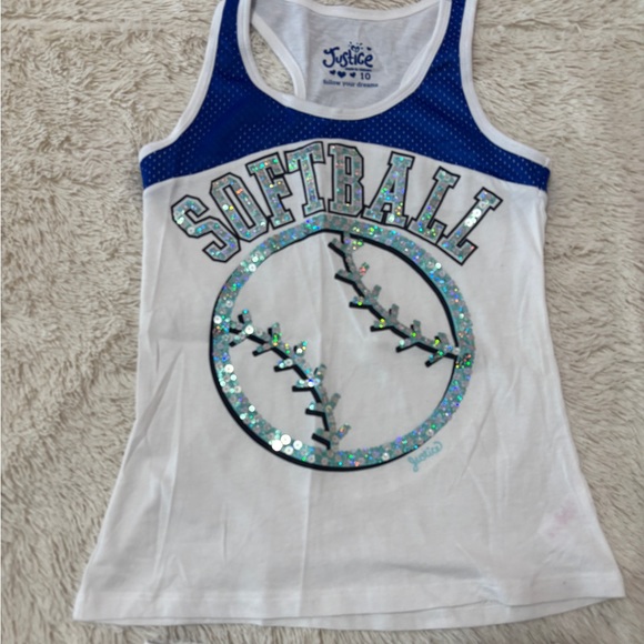 Justice Girls size 10 Softball tank top and softball mesh shorts set - Picture 9 of 15